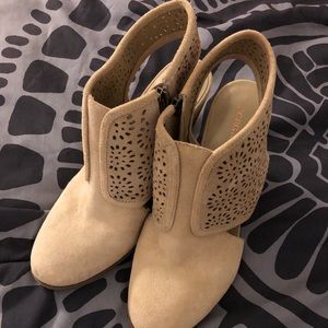 BCBG Suede Booties with Cutouts